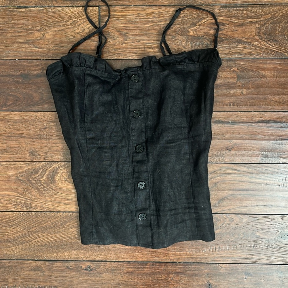 Black linen top 10 reformation